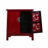 Noční stolek s vnitřím dekorem, červená